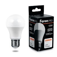 Лампа светодиодная Feron.PRO LB-1015 Шар E27 15W 175-265V 4000K