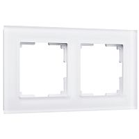 Рамка из стекла на 2 поста Favorit белый матовый W0021105