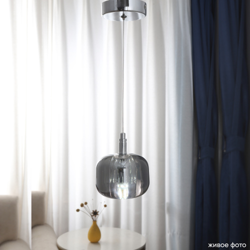 Светильник подвесной Crystal Lux BOX SP1 CHROME/SMOKE фото 6