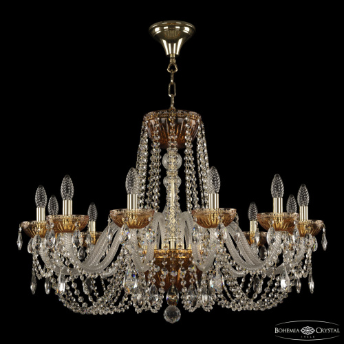 Люстра хрустальная 5402/12/300 G Amber/M-1G Bohemia Ivele Crystal (Богемия Ивеле Кристалл) фото 2 Люстра хрустальная 5402/12/300 G Amber/M-1G Bohemia Ivele Crystal (Богемия Ивеле Кристалл) фото 2
