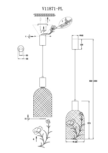 Светильник подвесной светодиодный Moderli V11871-PL Ophelia фото 2
