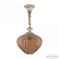 Подвесной светильник бронзовый с хрусталём 7003P/23 GW Amber-White/H-1A