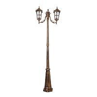 Светильник садово-парковый Feron PL109  четырехгранный,столб 2*60W 230V E27, черное золото