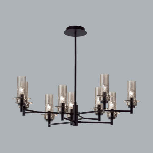 6555/9C CLASSI LN26 100 черный/дымчатый/металл/стекло Люстра потолочная E14 9*40W 220V MADONNA фото 4 6555/9C CLASSI LN26 100 черный/дымчатый/металл/стекло Люстра потолочная E14 9*40W 220V MADONNA фото 4