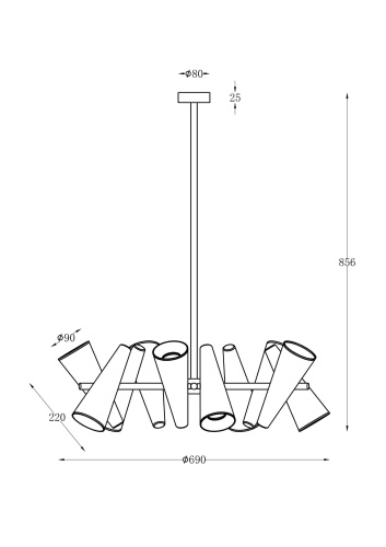Подвесной светильник Maytoni MOD095PL-10BS фото 5