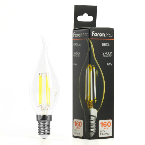 Лампа светодиодная Feron.PRO LB-1216 Свеча на ветру E14 960LM 6W 175-265V 2700K фото 2