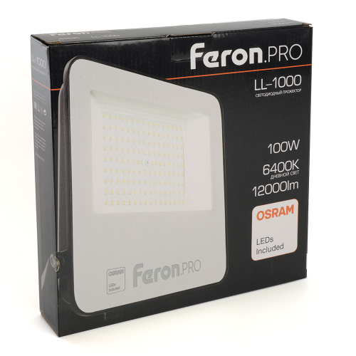 Светодиодный прожектор Feron.PRO LL-1000 IP65 100W 6400K  черный фото 11