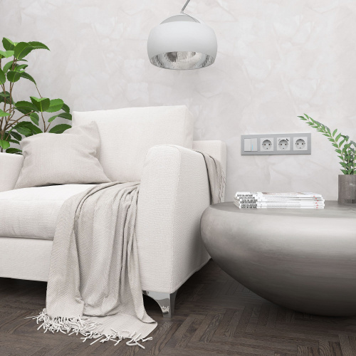 Рамка из металла на 4 Аluminium алюминий W0041706 фото 2