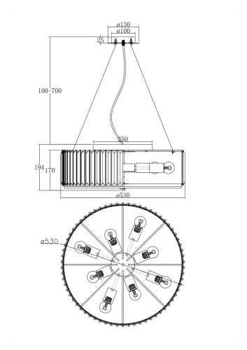 Потолочный светильник Maytoni MOD080CL-08CH фото 2 Потолочный светильник Maytoni MOD080CL-08CH фото 2