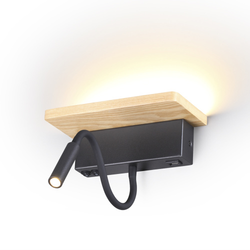 3868/8WL HIGHTECH ODL19 475 св.дерево/дерево Настен. светильник LED 8W 560Лм 3000К USB зарядка WOODY фото 2 3868/8WL HIGHTECH ODL19 475 св.дерево/дерево Настен. светильник LED 8W 560Лм 3000К USB зарядка WOODY фото 2