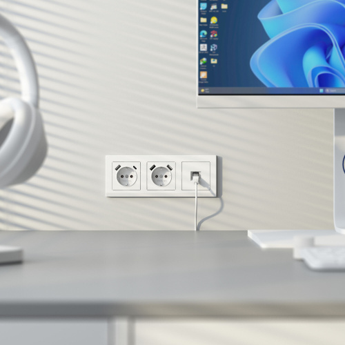 Розетка Ethernet RJ-45 cat. 6A экранированная (белый матовый) W5120001 фото 3 Розетка Ethernet RJ-45 cat. 6A экранированная (белый матовый) W5120001 фото 3