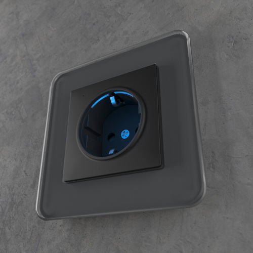 Розетка с подсветкой (черный матовый) W1171408 фото 9 Розетка с подсветкой (черный матовый) W1171408 фото 9