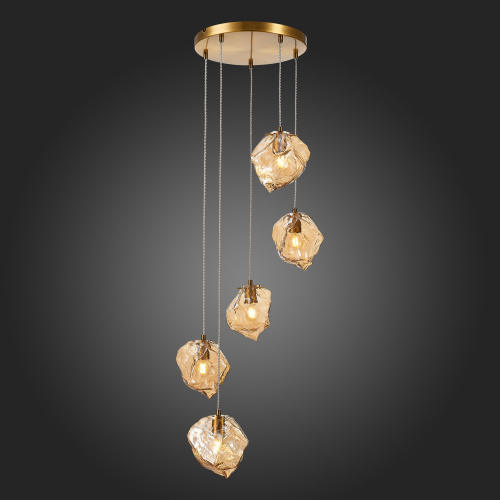 SL1175.303.05 Светильник подвесной ST-Luce Латунь/Янтарный E14 5*40W PORTICI фото 9