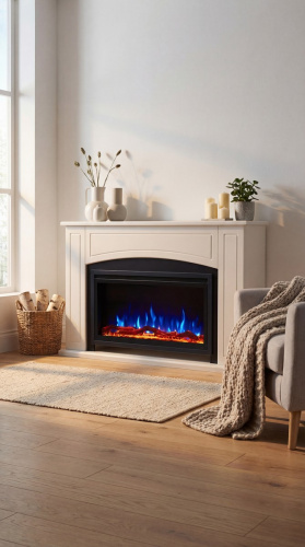 Каминокомплект CANBERRA/СТЕЛЛА Светло-бежевый с очагом Электроочаг SAFITA/САФИТА 36 фото 2