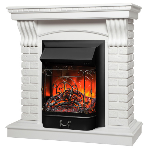 Каминокомплект JAZZ/ВЕГАС Белый матовый с очагом Электроочаг MAJESTIC LUX/МАДЖЕСТИК фото 2