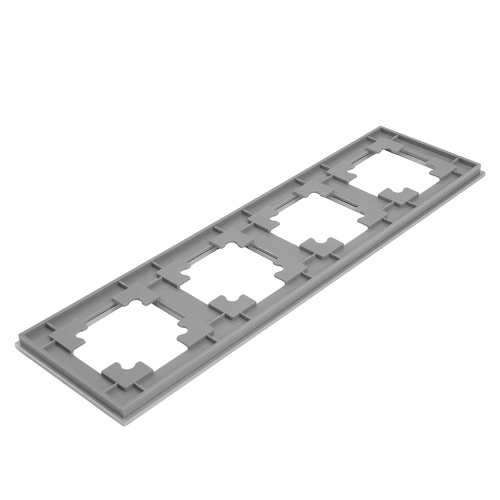 Рамка 4-местная, металл, STEKKER, MFR00-7004-03, серия Катрин, серебро фото 4