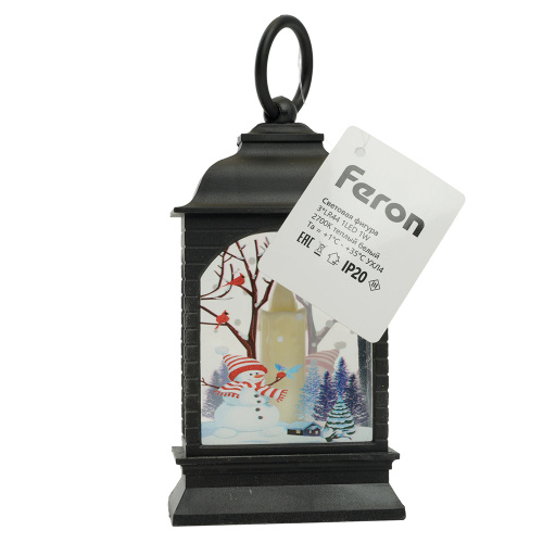 Световая фигура Свеча "Снеговик" 1LED (батарейки в компл), 12,5см, черный, LT128 фото 10