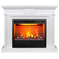 Электрокамин RealFlame Marco 25,5/26 WT белый с очагом 3D Helios 26