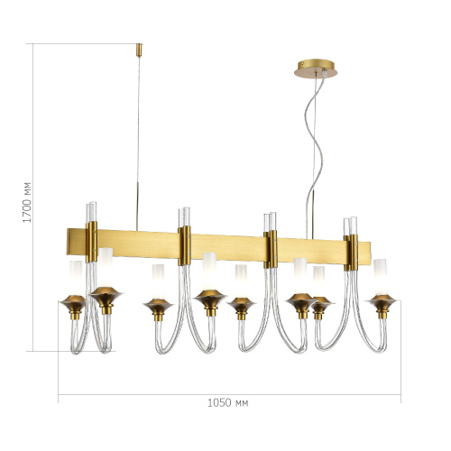 SL1241.213.08 Люстра подвесная ST-Luce Золотистый/Белый E14 8*40W VETRANO фото 2 SL1241.213.08 Люстра подвесная ST-Luce Золотистый/Белый E14 8*40W VETRANO фото 2