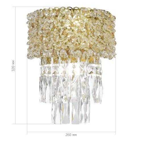 SL1637.301.02 Светильник настенный ST-Luce Латунь/Прозрачный, Янтарный E14 2*60W SELINE фото 2