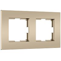 W0022911/ Рамка на 2 поста Slab (шампань софт) W0022911