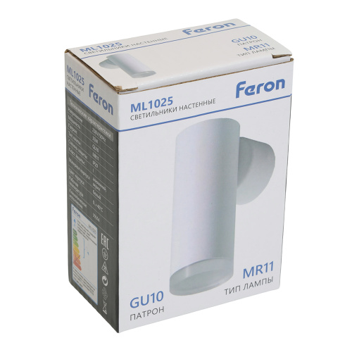 Светильник Feron ML1025 настенный под лампу GU10, белый фото 5