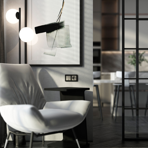 Выключатель двухклавишный проходной (дымчатый) W1222004 фото 7