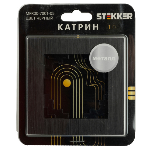 Рамка 1-местная, металл, STEKKER MFR00-7001-05, серия Катрин, черный фото 3