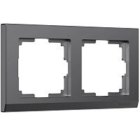 Рамка из поликарбоната на 2 поста Stark графит матовый W0021864