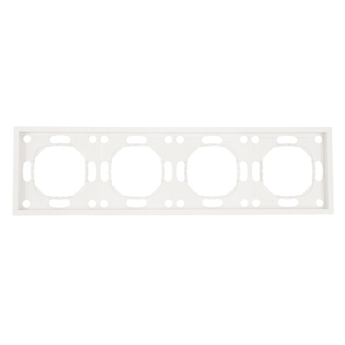 Рамка STEKKER, PFR00-5004-01 4-местная, серия Эмили, белый фарфор, soft touch