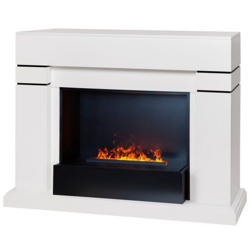 Электрокамин RealFlame Lindelse 26 WT белый с очагом 3D Cassette 630 Black Panel фото 2 Электрокамин RealFlame Lindelse 26 WT белый с очагом 3D Cassette 630 Black Panel фото 2