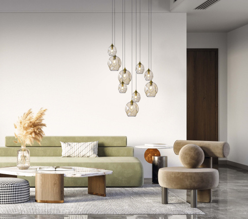 SL1188.313.01 Подвес ST-Luce Латунь/Коньячный E27 1*60W IDESIA фото 2