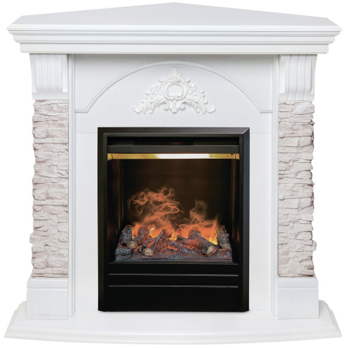 Электрокамин RealFlame Athena Corner GR белый с очагом 3D Olympic Электрокамин RealFlame Athena Corner GR белый с очагом 3D Olympic