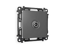 Комплект механизма TV розетки оконечной AMBRELLA VOLT ALFA Антрацит серый 50-870 MHz 1dB QUANT (AP6630, VM202) MA663010