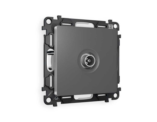 Комплект механизма TV розетки оконечной AMBRELLA VOLT ALFA Антрацит серый 50-870 MHz 1dB QUANT (AP6630, VM202) MA663010 Комплект механизма TV розетки оконечной AMBRELLA VOLT ALFA Антрацит серый 50-870 MHz 1dB QUANT (AP6630, VM202) MA663010