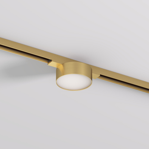 DK5761-SB Светильник для трека SHINE FLOW со светодиодом, D74*H28, 48V DC, 6W, RA?90, 3000K, IP20, сатинированная латунь, алюминий фото 3 DK5761-SB Светильник для трека SHINE FLOW со светодиодом, D74*H28, 48V DC, 6W, RA?90, 3000K, IP20, сатинированная латунь, алюминий фото 3