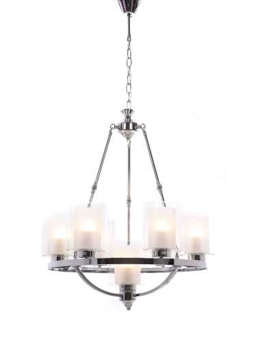 Подвесная люстра Lumina Deco Santini LDP 1220-7 CHR+WT Подвесная люстра Lumina Deco Santini LDP 1220-7 CHR+WT