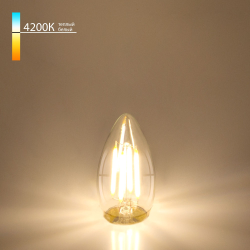 Филаментная светодиодная лампа "Свеча" C35 9W 4200K E27 (C35 прозрачный) BLE2706 Филаментная светодиодная лампа "Свеча" C35 9W 4200K E27 (C35 прозрачный) BLE2706