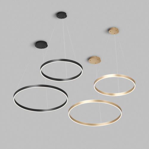 Светильник подвесной RAYDIA, 60 Вт, 3000–4000К, ?800?1500 мм, металл+акрил, матовое золото, свет вверх/вниз фото 4