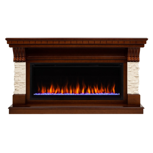 Электрокамин RealFlame Michigan 42/BV NT орех с очагом Saphir 42