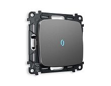 Комплект механизма 1-кл проходного выключателя AMBRELLA VOLT с подсветкой 10000K OMEGA Антрацит серый QUANT (OP6520, VM105, G29B) MO652040
