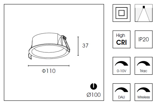 Встраиваемый светильник DB8504NR d.11 фото 2 Встраиваемый светильник DB8504NR d.11 фото 2