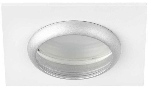 Светильник встраиваемый алюминиевый ЭРА KL110 WH/SL под лампу MR16 GU5.3 белый/серебро матовый Б0061532 фото 3