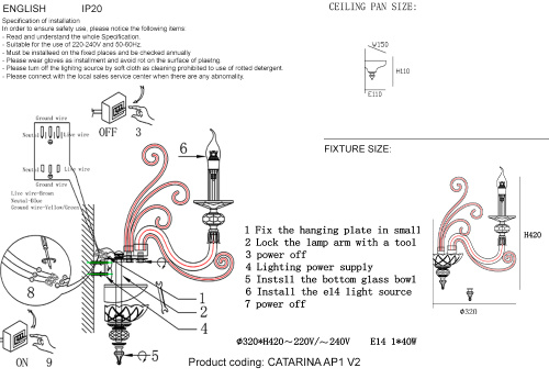 Бра Crystal Lux CATARINA AP1 V2 GOLD/TRANSPARENT-COGNAC фото 2