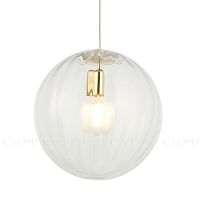 Подвесной светильник Cloyd BRINN-B P1 / Ø30 см - золото - прозрачн. стекло (арт.11597)