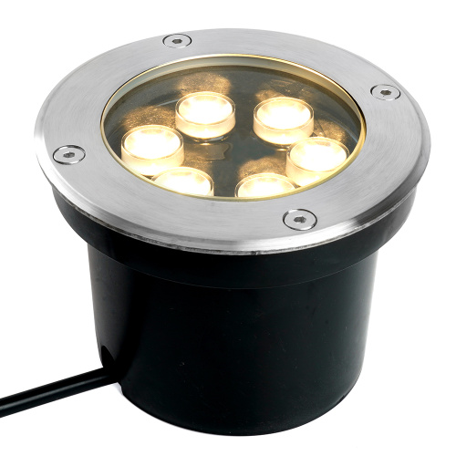 Светодиодный светильник тротуарный (грунтовый) Feron SP2802, 6W, AC/DC12-24V, низковольтный, 3000К, металлик, D120*H90mm, вн.диаметр: 90mm, IP67 фото 4
