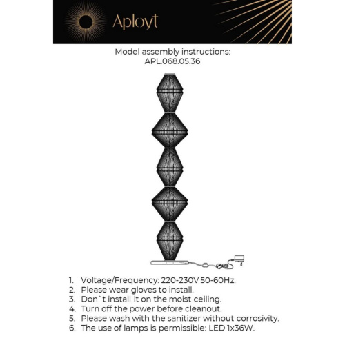 Торшер APL.068.05.36 фото 6