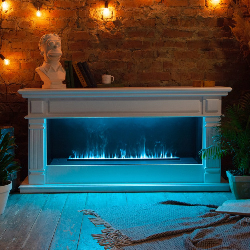 Каминокомплект ISLANDIA/СКАНДИ Белый дуб с очагом Электроочаг CASSETTE/КАССЕТА LED 1000 фото 3