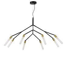 SLE1129-403-08 Светильник подвесной Черный, латунь/Белый G9 8*5W KAITO