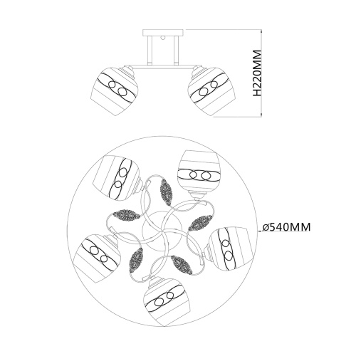 Потолочный светильник Escada 1110/5PL E27*40W Gold фото 2